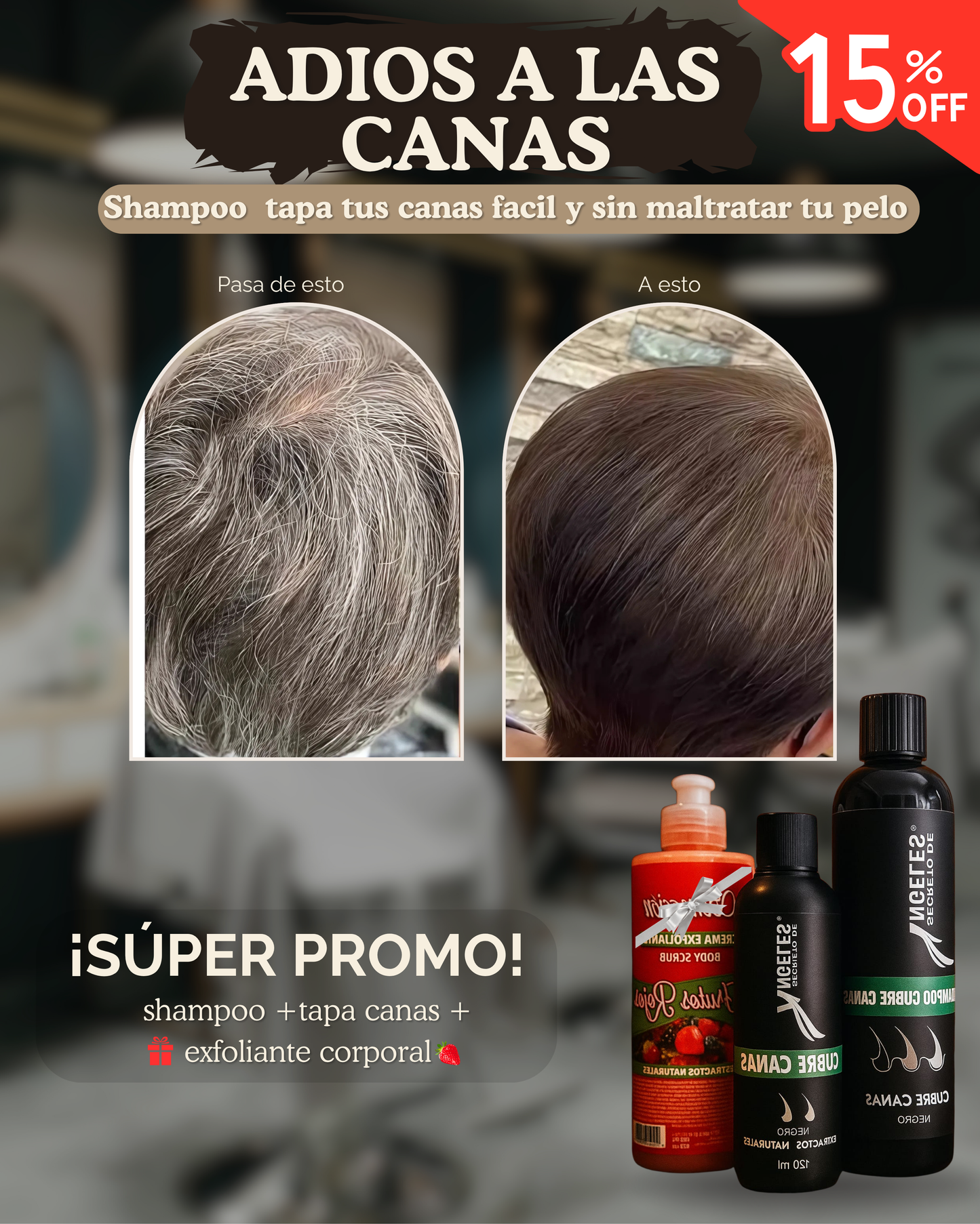 Shampoo Tapa Canas – Cabello Joven y Natural